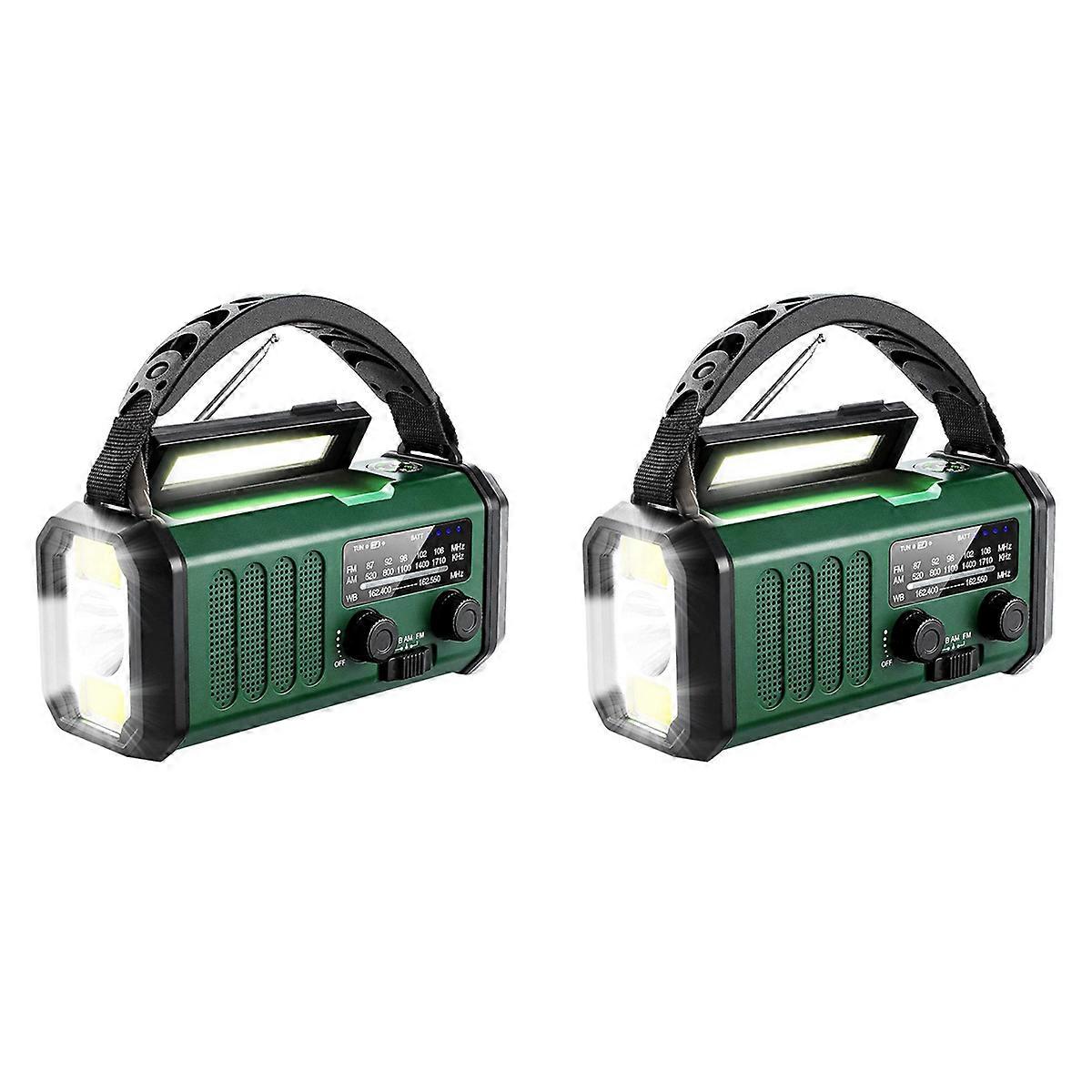 Solar Power Emergency Hand Crank Radio AM FM NOAA Weather Radio, SOS