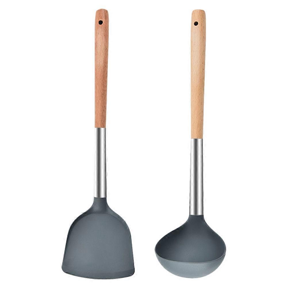 1 Set Kitchen Cookware and Spoon Practical Cooking Tools Grey