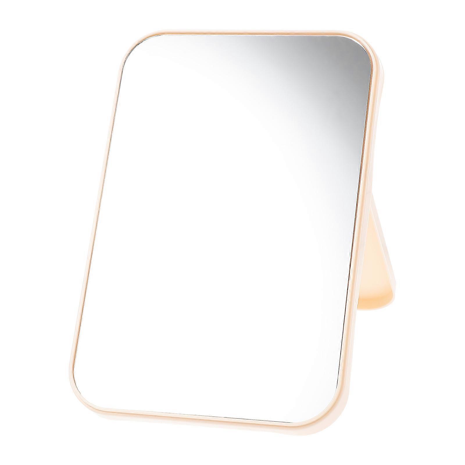 Compact Makeup Mirror Portable Foldable High Definition Reflection Beige 1Pcs