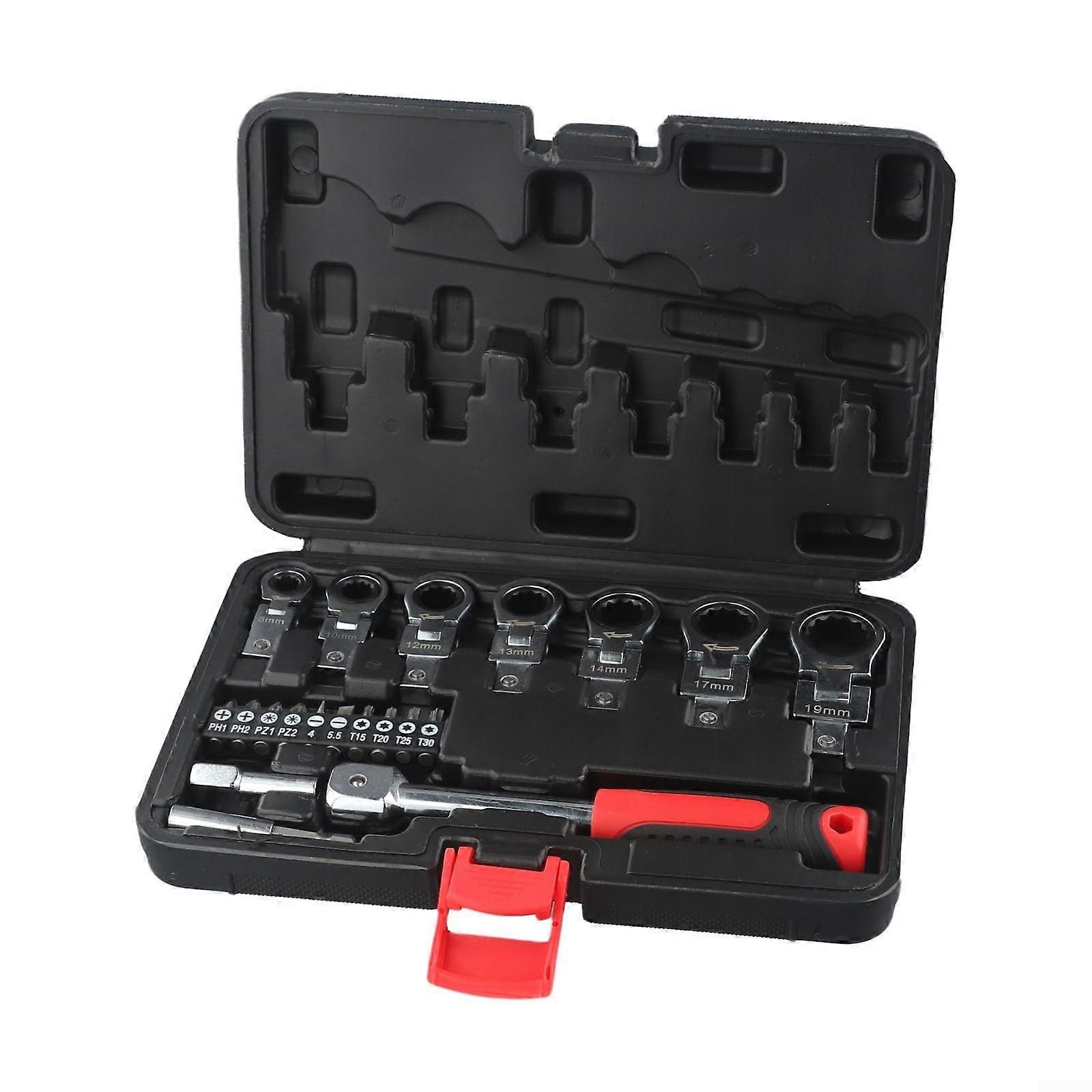 Store your tools neatly in the special slots of this 20piece wrench set. Ref: 5142