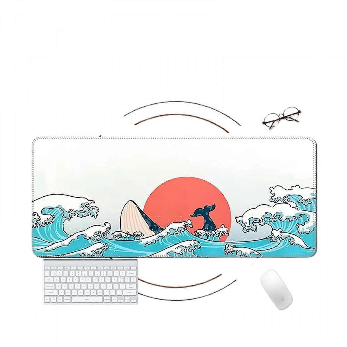 Keyboard Computer Desk Pad Model 90x30 cm - Fast Surface Game Gaming Mouse Mat MousePad (Coral Sea, 90x30 cm)