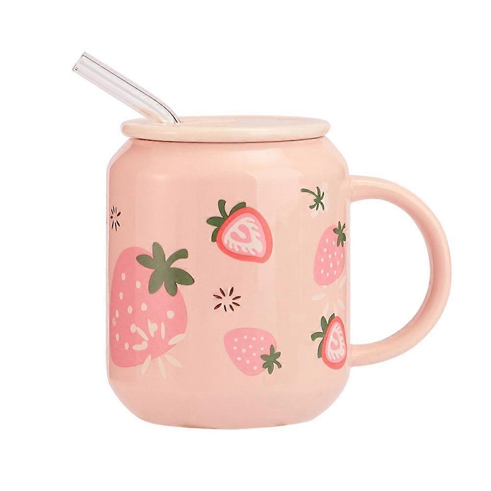 Compact Pink Drinking Cup With Lid And Straw For Office Use 1Pack