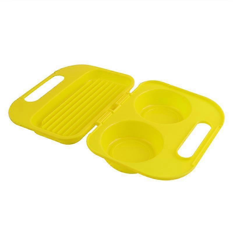 Cuiseur à œufs progressif pour micro-ondes - solution facile et hypocalorique pour le petit-déjeuner, le déjeuner et le dîner - va au lave-vaisselle, jaune