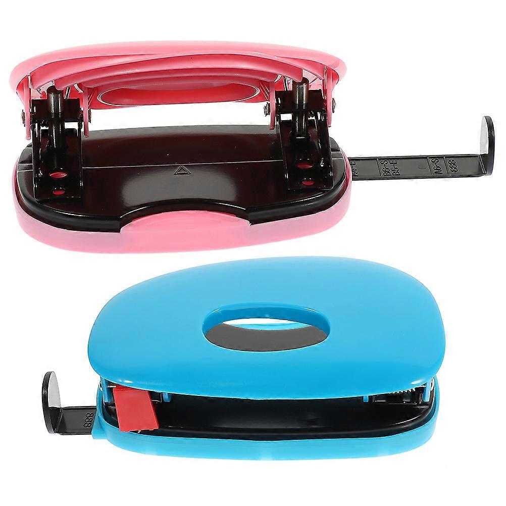 Office Hole Punchers With Iron Material Accurate Positioning For Craft Projects Blue 2Pack