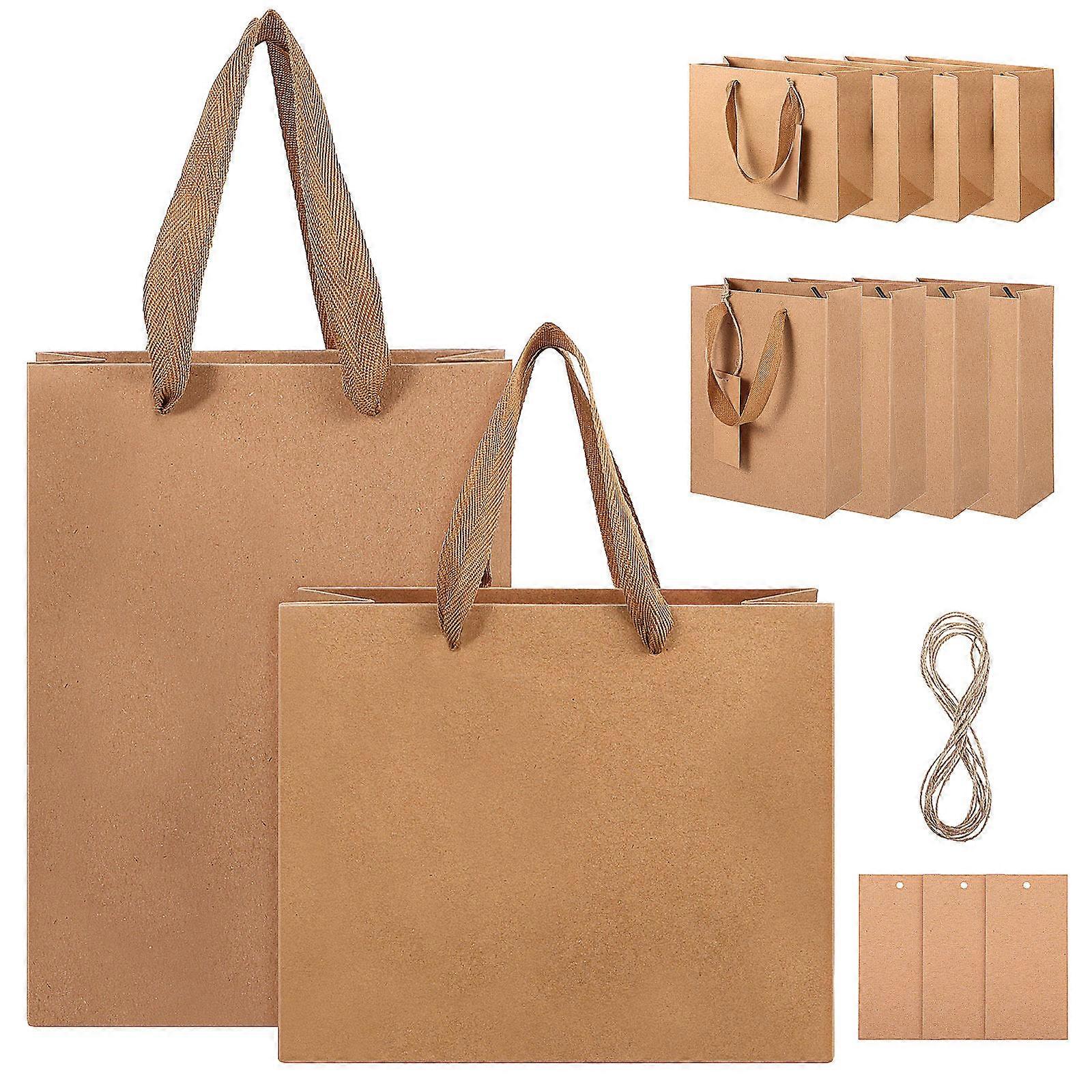 Brown Kraft Paper Bags present Wrapping Storage Party Supplies Rectangular Foldable Design 10Set