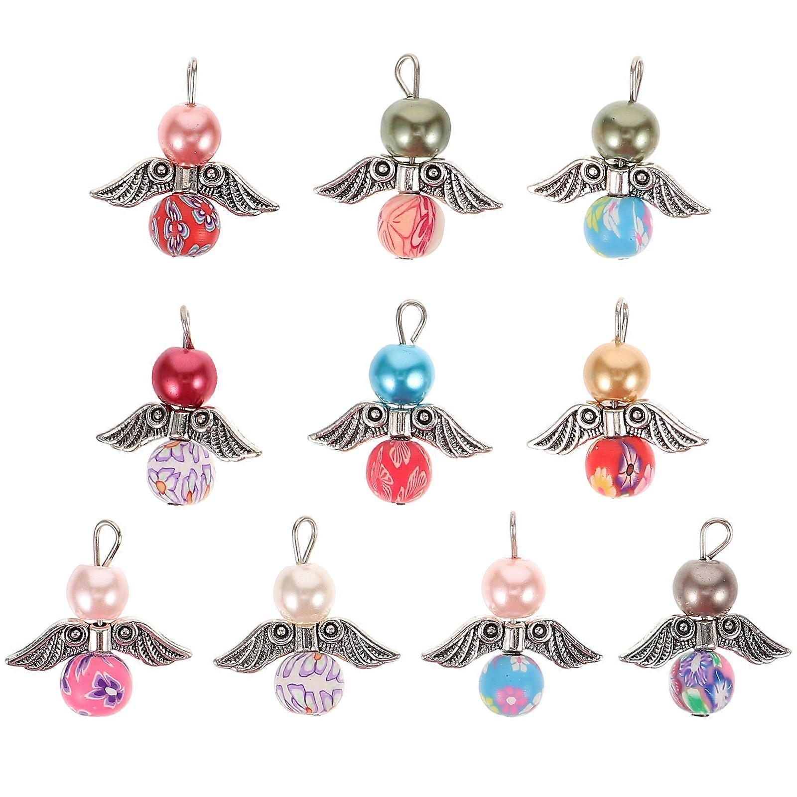 Diy Jewelry Accessory Wing Pearl Pendants Diy Crafting Assorted Color 10Pcs