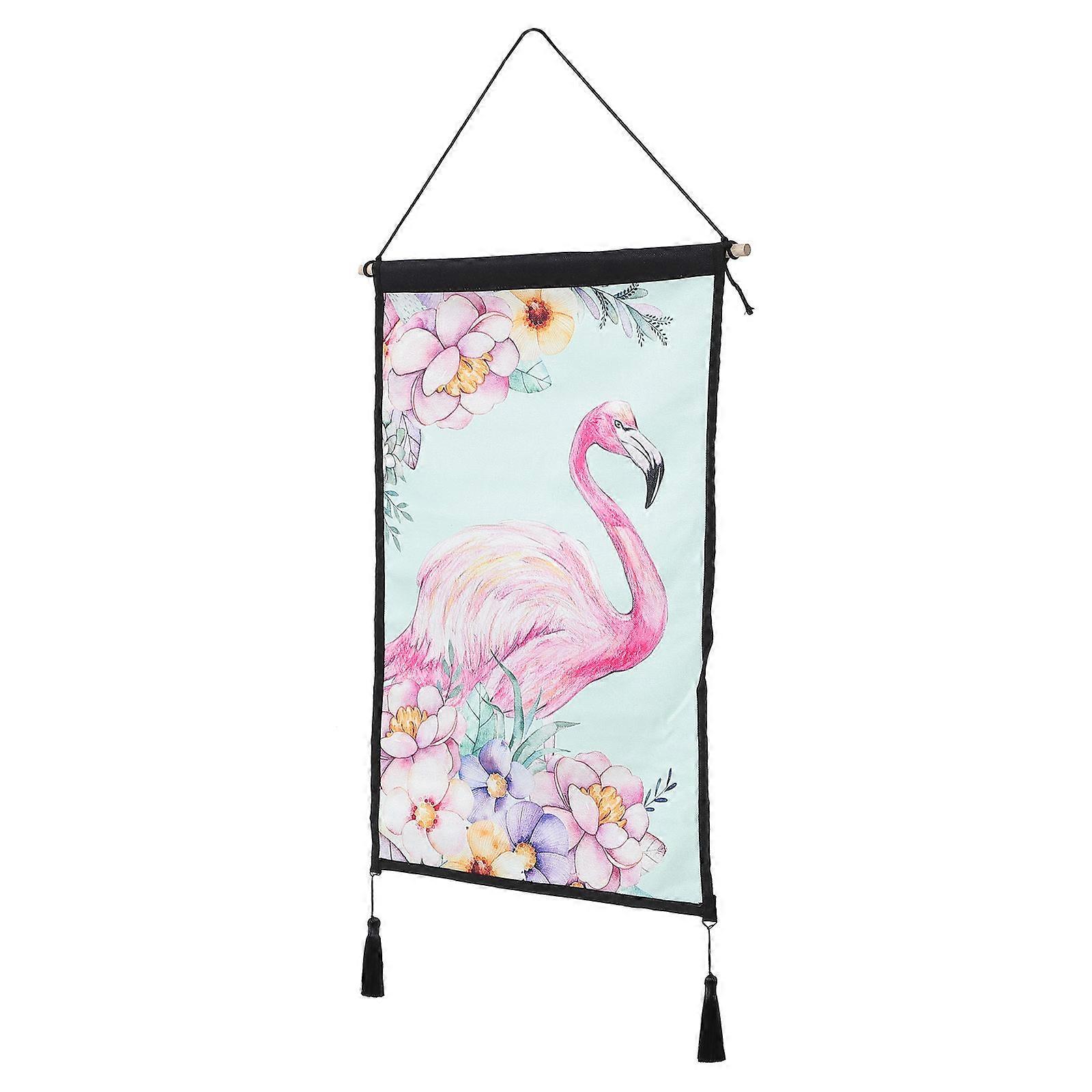 フラミンゴフラワーウォールデコレーション垂直壁タペストリーアソートカラー65.00X46.00X0.10CMポーチデコレーション1個