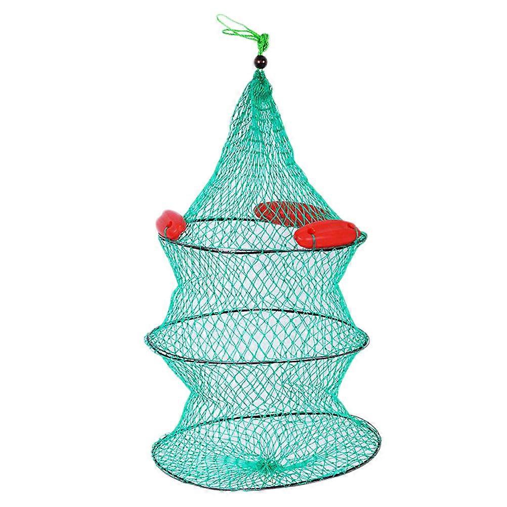 Foldable Round Fish Basket Fishing Tools River Fishing 40x35x35cm 1 Set