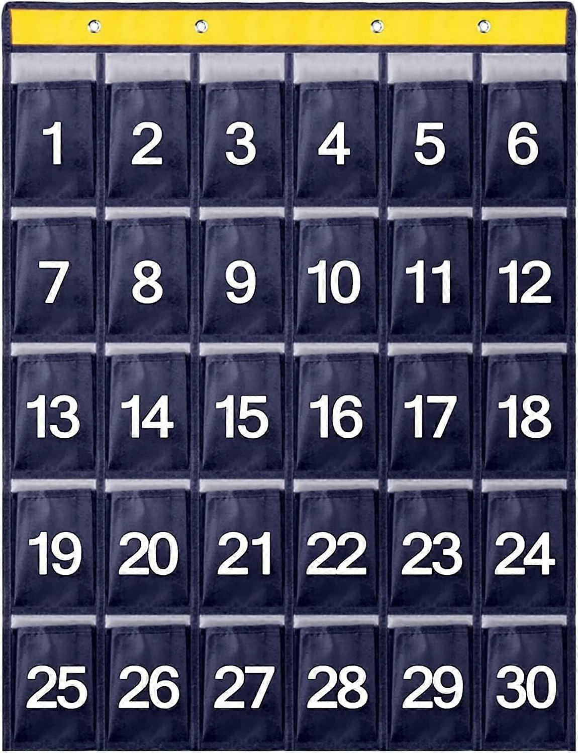 Storage Bag 30 Pockets Wall Hanging Organizer Navy Blue 79 x 60 cm Space Saving Mobile Phone Holder Dark Blue