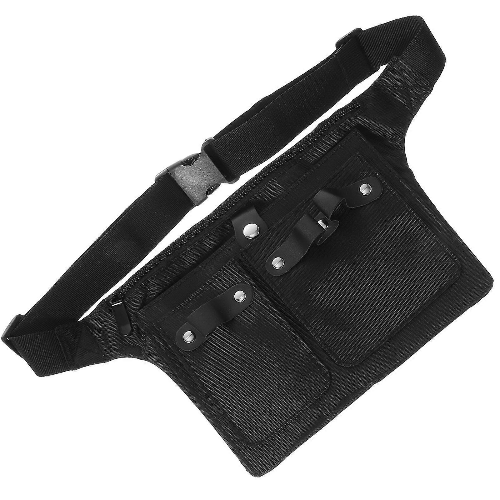 Barber Stylist Waist Bag Portable Scissor Holder Lightweight Hairdressing Tool Case for Salon Use Black