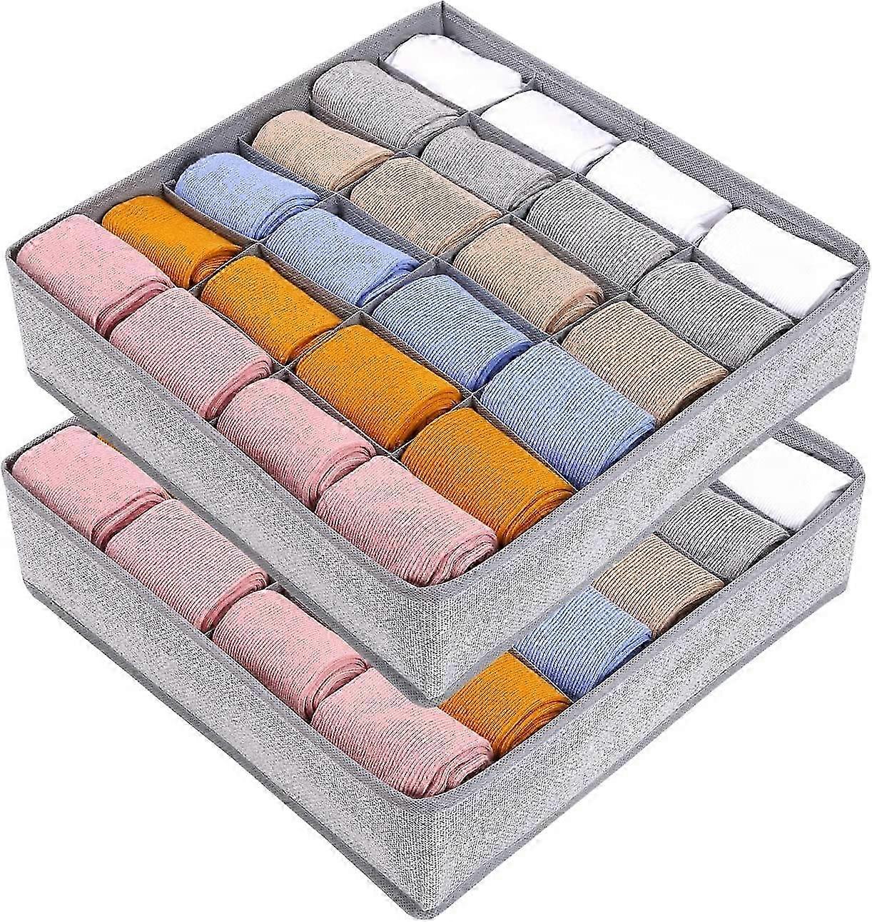 Sock Organizer - Set of 2 for Efficient Storage and Organization of Your Socks in Any Home or Closet