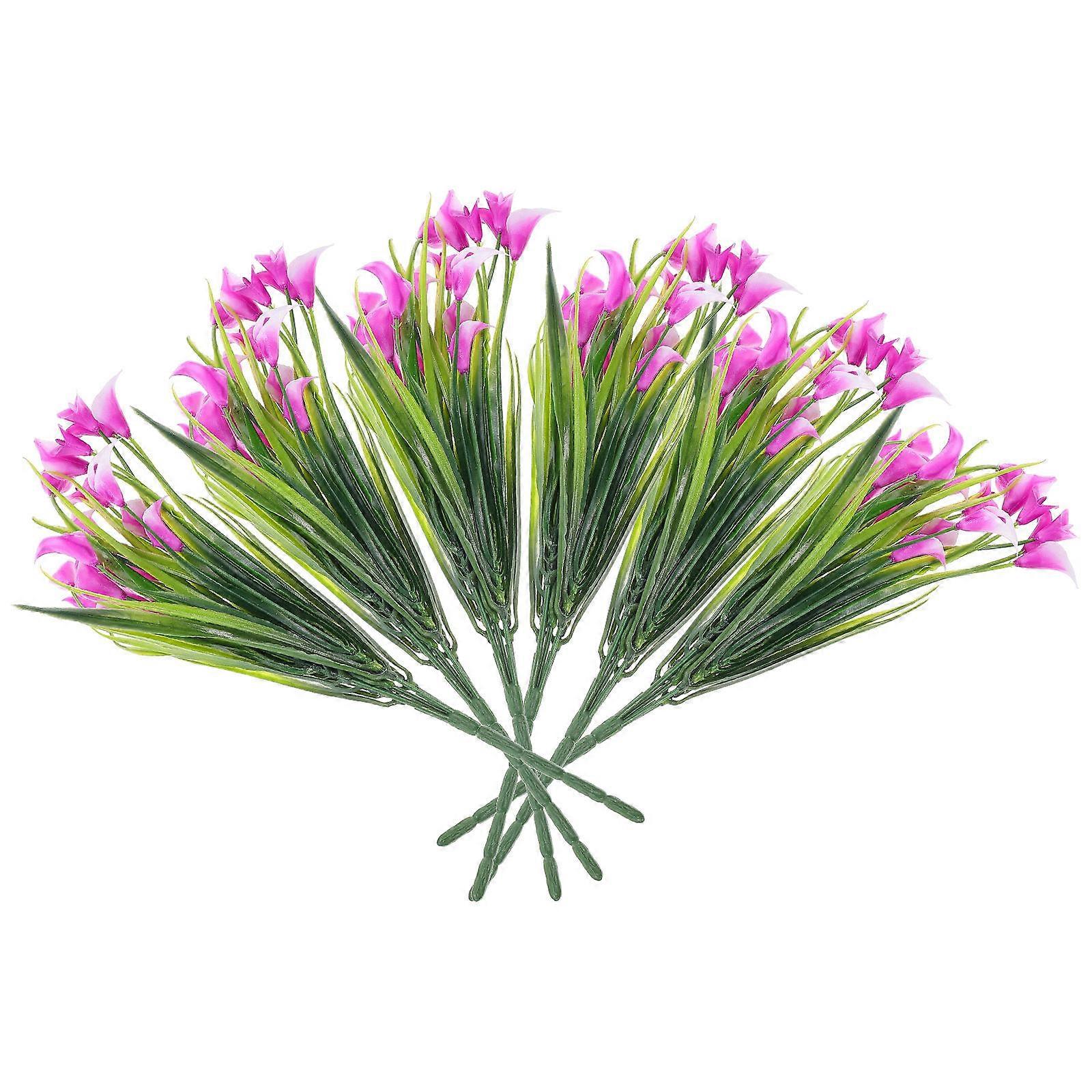 Flower Decor Common Imitation Plant Office Decor Plastic Material 6Set