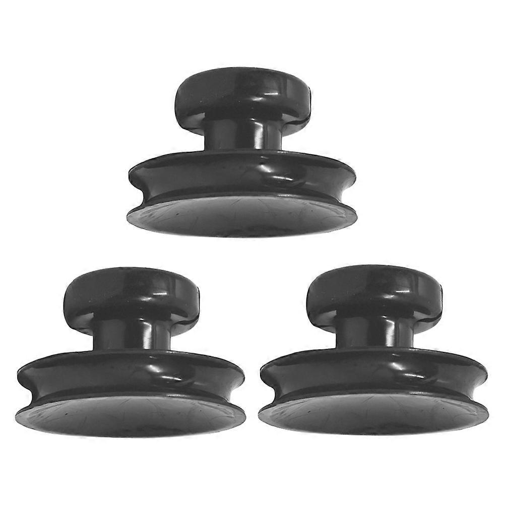 Sound Bowl Suction Cups Handle Meditation Bowl Suction Cups Simple to Use Black 3.1X3.1X2.4in for Buddhists 3Pcs