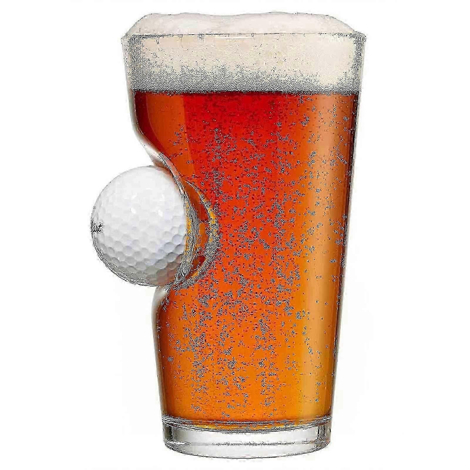 Unique Pint Glass with Real Golf Ball product designed and handmade