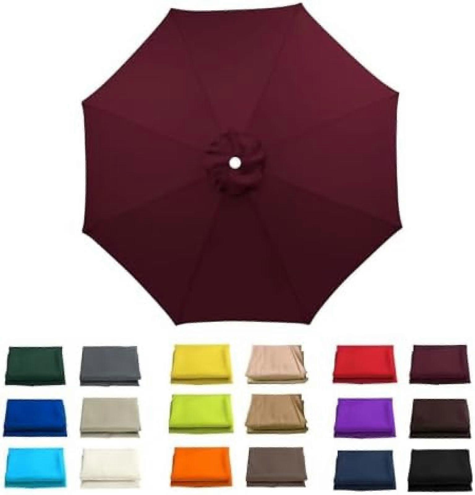Sonnenschirm Ersatzbezug 6/8 Arm 2-3.5M Weinrot Wasserdicht Für Terrasse Balkon Schwimmbad 3M 8-Rippen