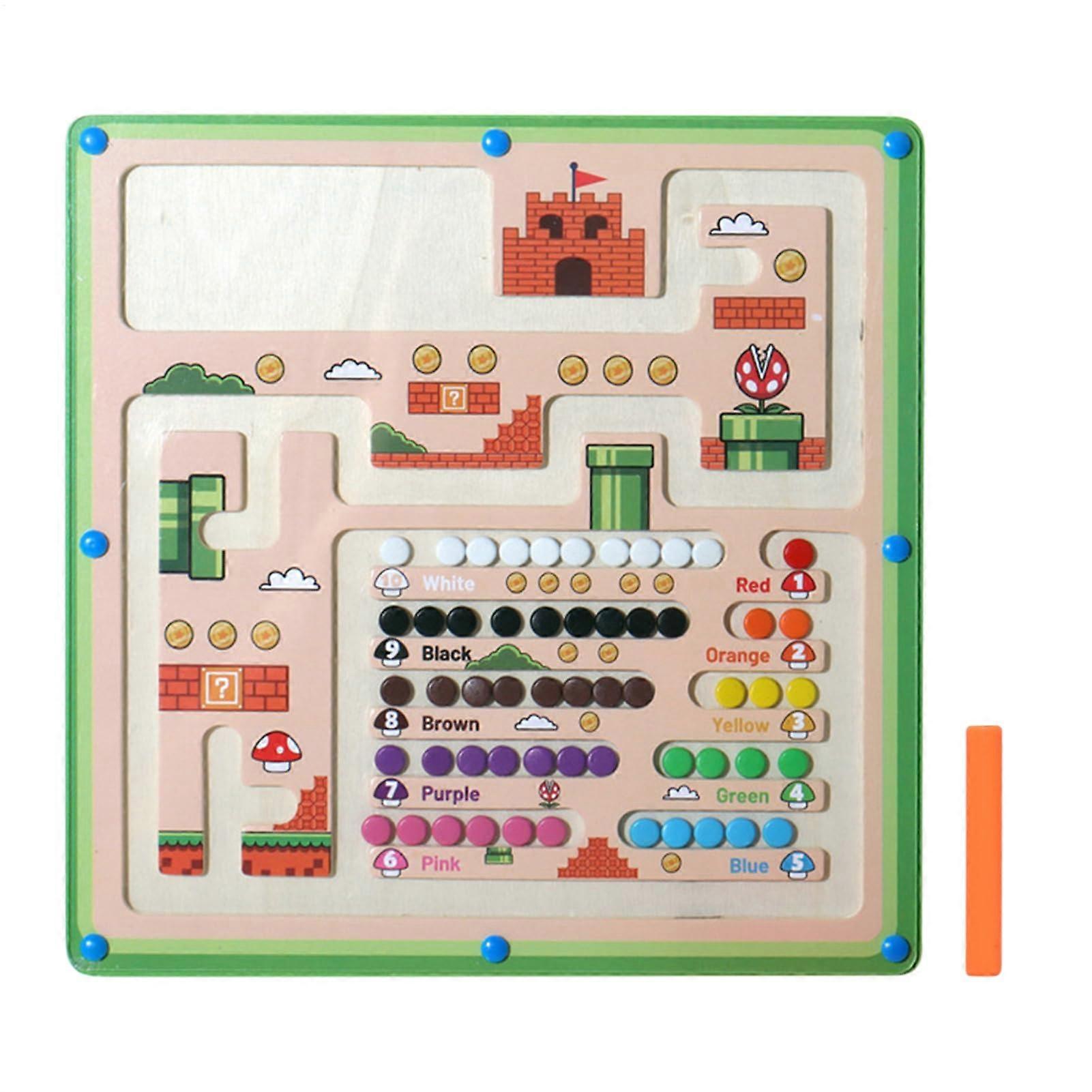 Kids Number Maze 22.5x22.5x0.7cm Compact Interactive Board Game Mushroom House