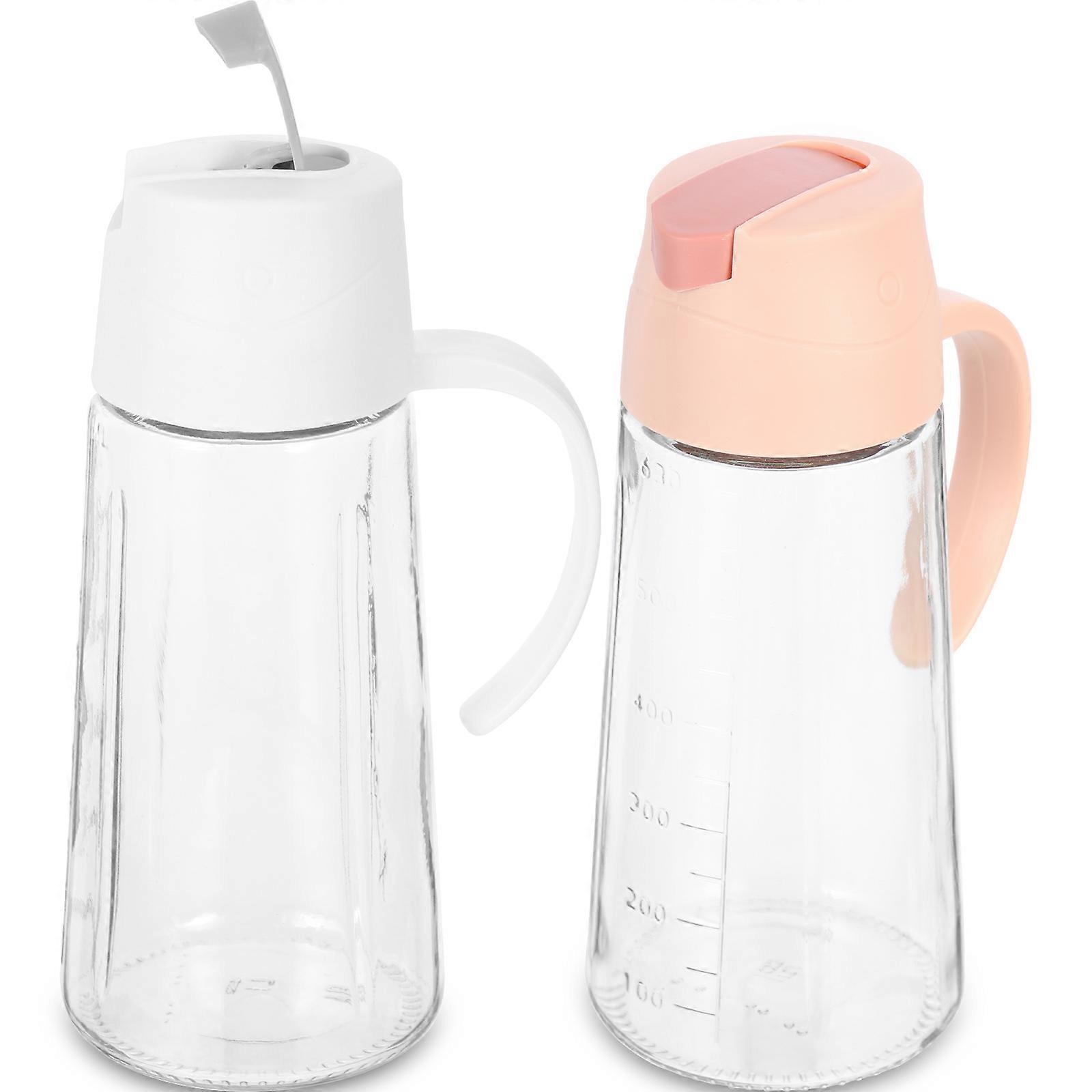Kitchen Oil Bottle Condiment Bottle C-Shaped Handle Modern Kitchenware Design No Hanging 2Pcs