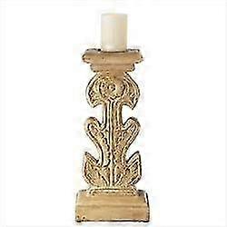 Distressed Ivory Flower Candle Holder.