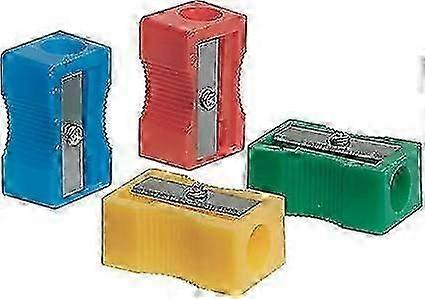 Plastic Pencil Sharpener Single Hole Assorted Colors (10 Pack)