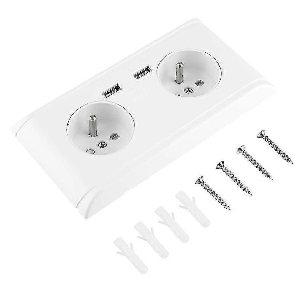 Multi-Functional Wall Power Outlet Socket with Dual USB Port for Phone Charging