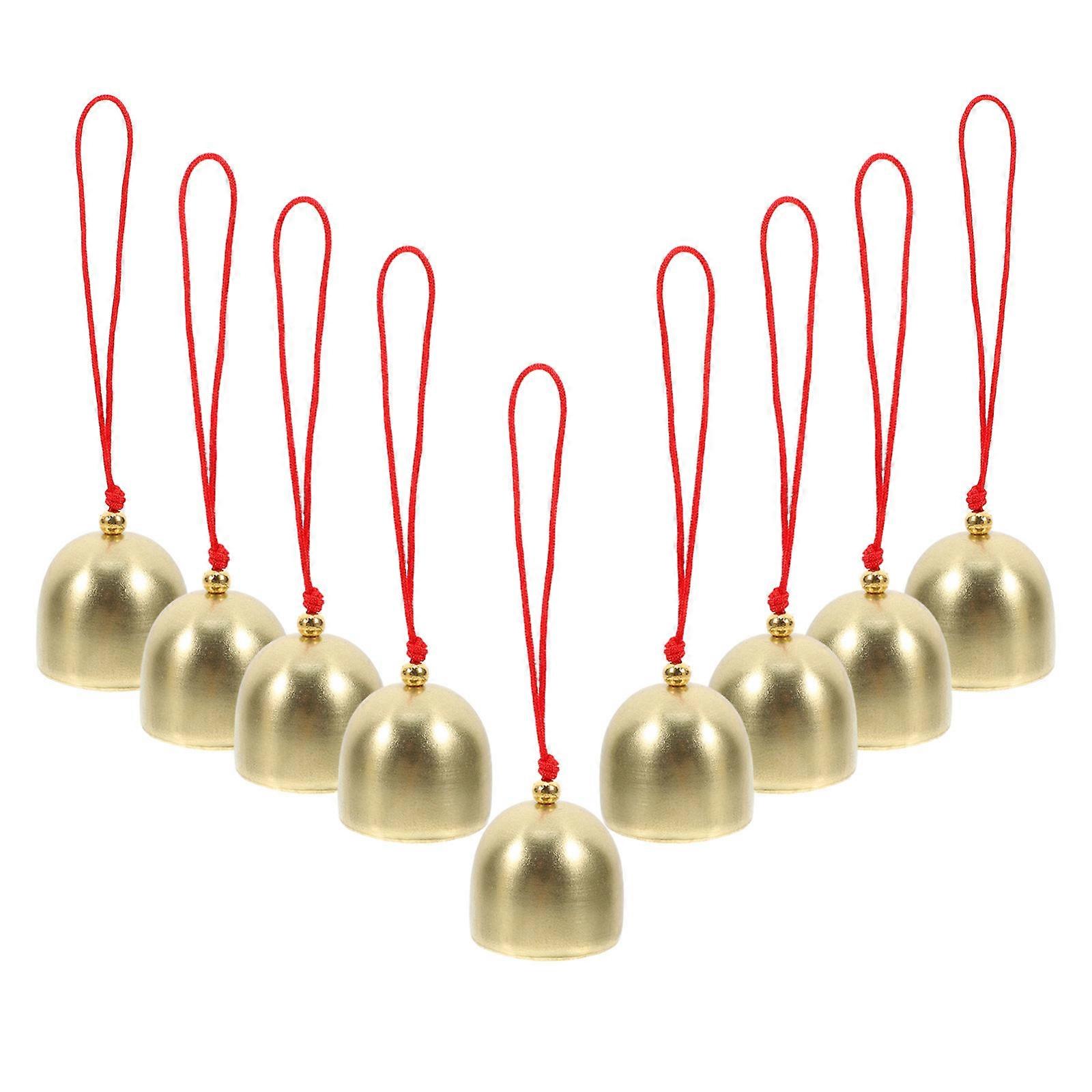 10pcs Rustic Metal Bells with String – Jingle Bells for Holiday Decor, Wreaths, Wind Chimes and Crafting Projects