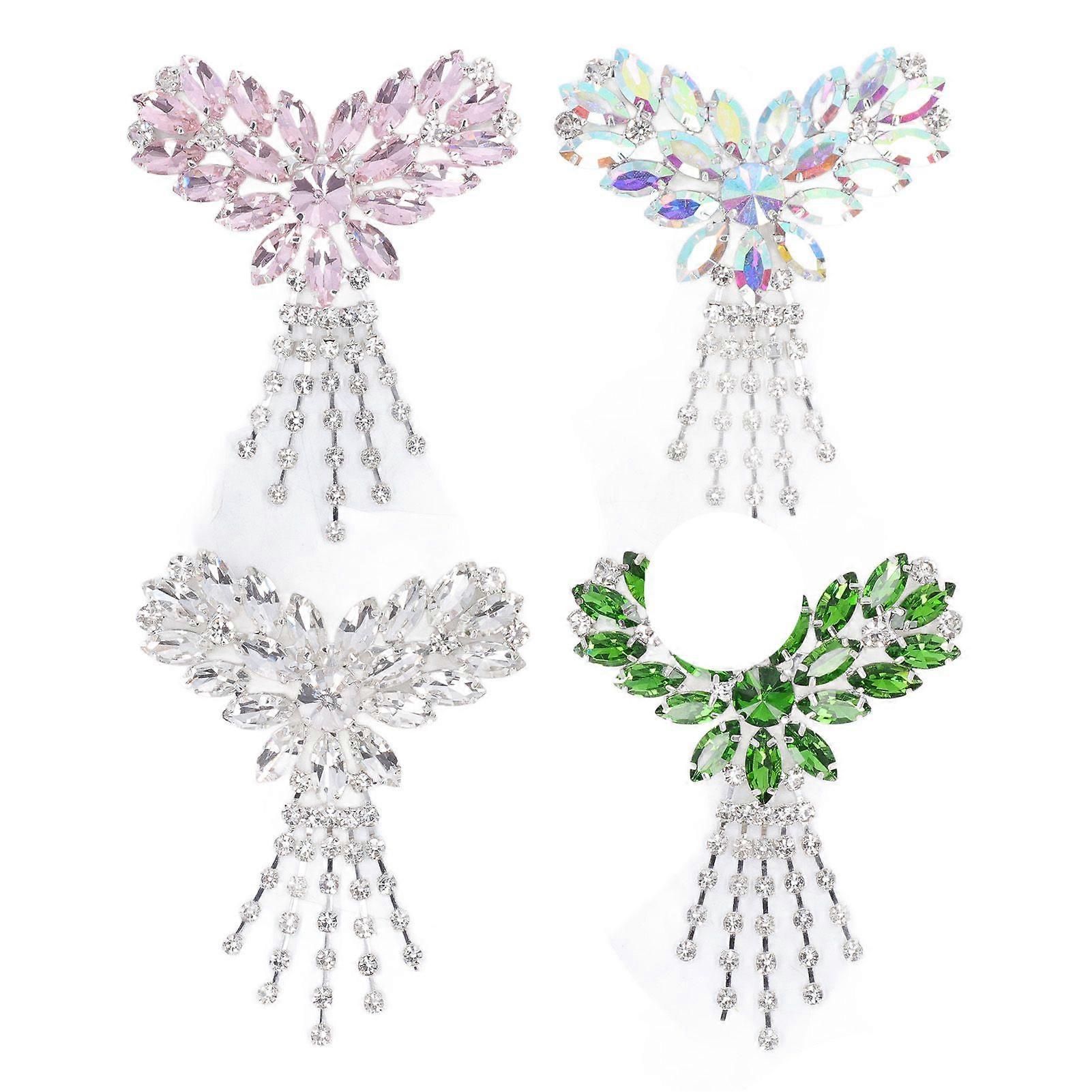 2025 Latest Model  4pcs Heart Rhinestone Brooch Dazzling Exquisite Workmanship