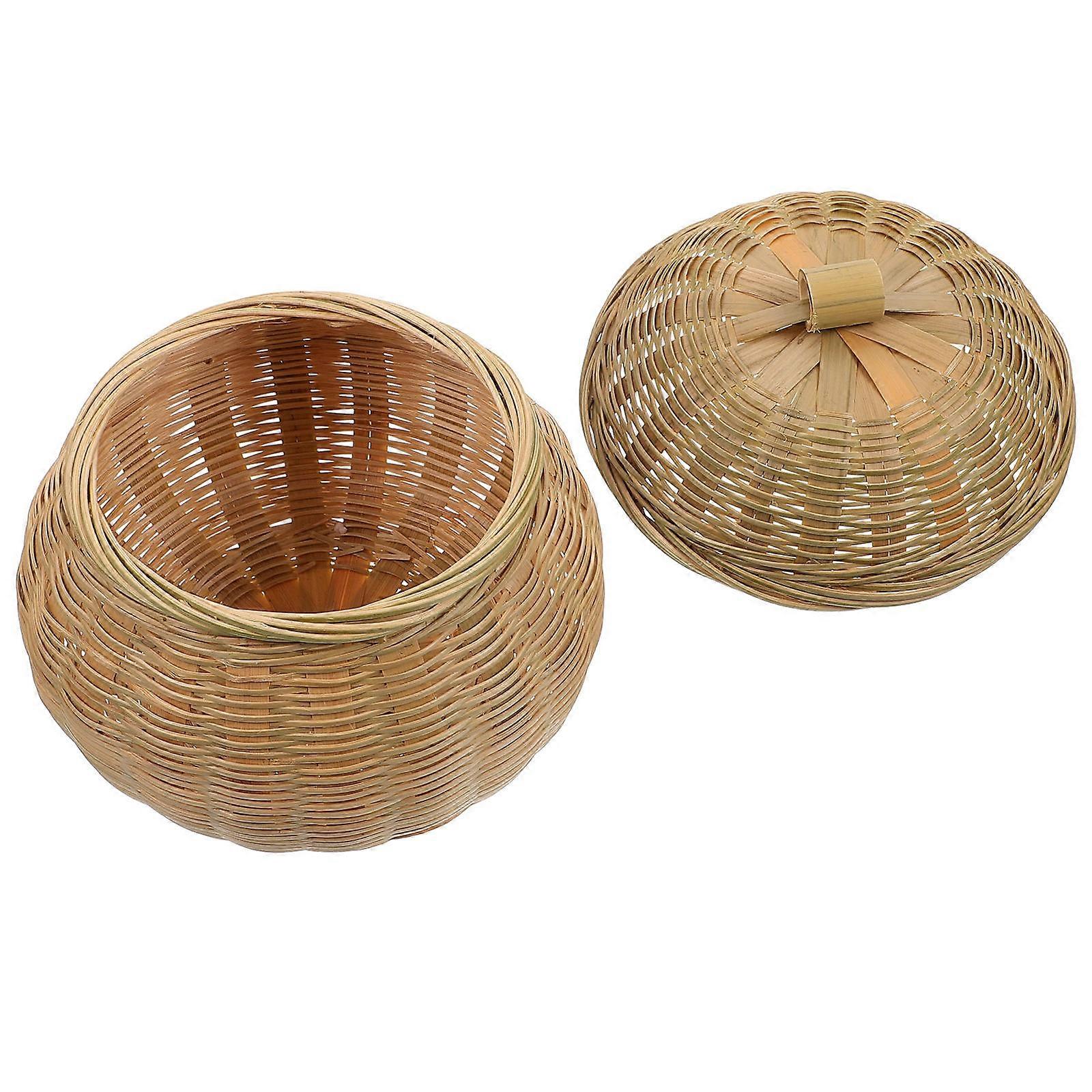 Egg Bamboo Basket Office Use Large Capacity Design Material 14.5X14.5CM 1Pack
