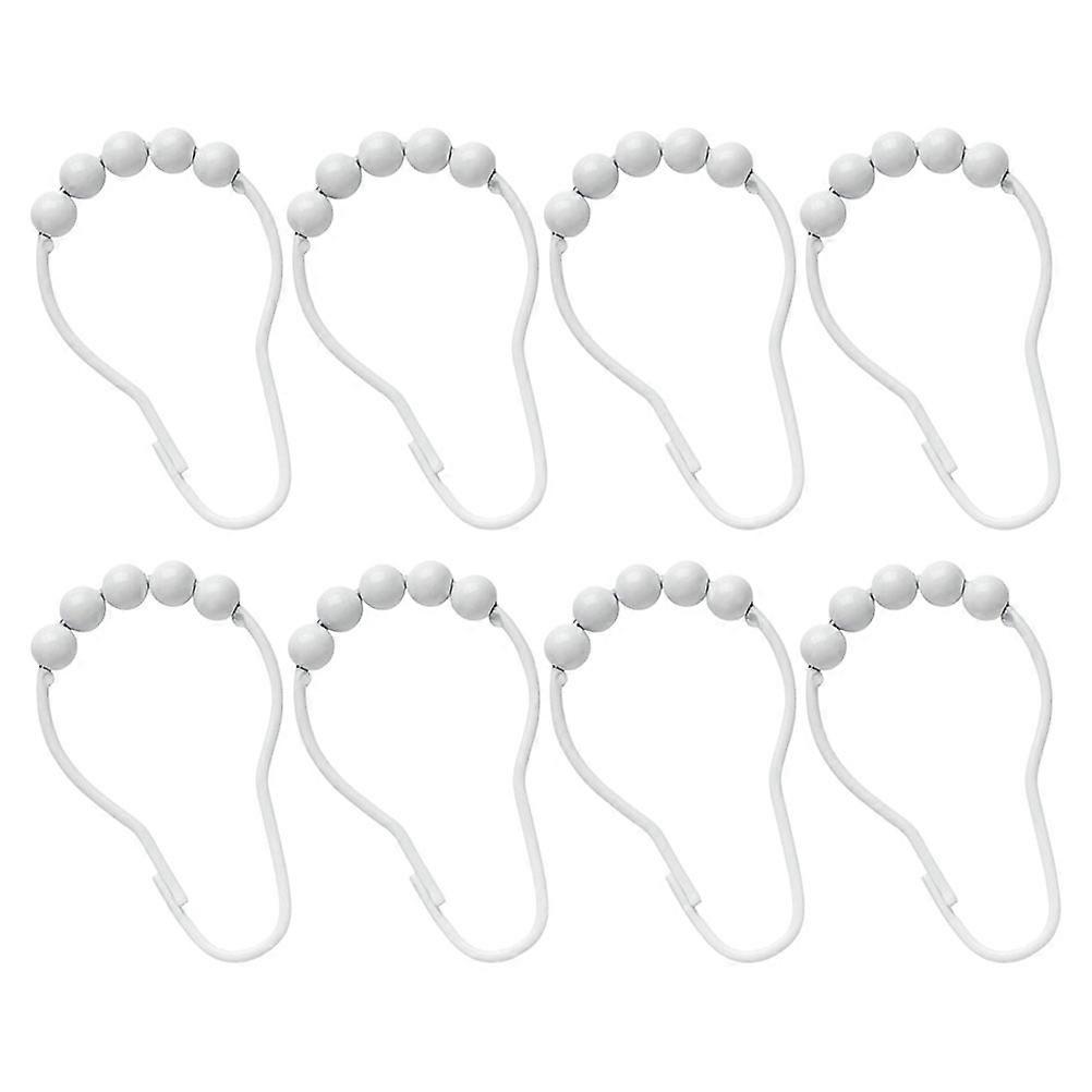 Shower Curtain Hanging Hook Alloy Material Flexible Sliding 8Pcs