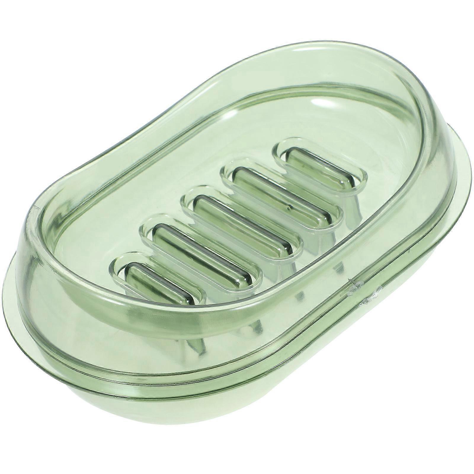 Bathroom Soap Tray Double Layer Soap Container Prevent Soap Softening Rectangular Shape 14.5x9.5x4.3CM 1Pack