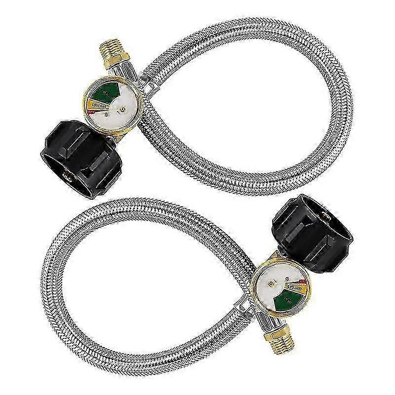 Tuyau de propane tressé en acier inoxydable pour camping-car de 15 pouces avec jauge pour réservoirs de 5 à 40 lb