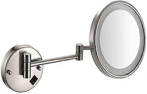 Cosmetic Mirror 8 Inch Magnifying Shaving Mirror Round Wall-Mounted 3X 7X Nickel Folding Makeup Mirror for Hotel