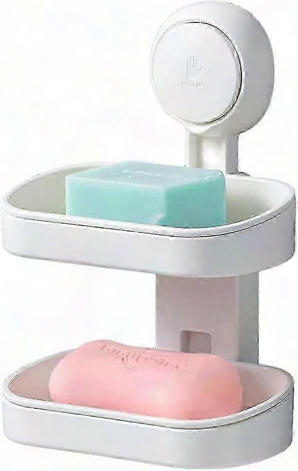Double Layer Soap Dish with Vacuum Suction