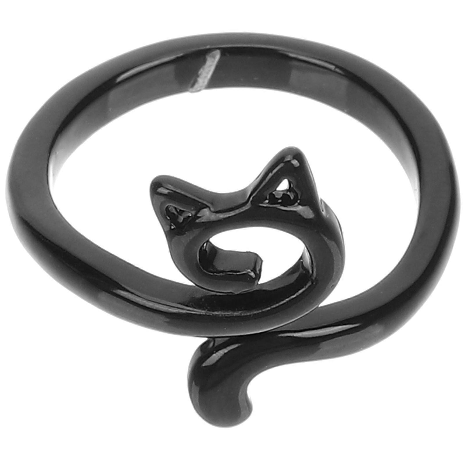 It looks like your message got cut off, but craft a full product title or description for an **adjustable cat themed finger ring**. Here's a polished