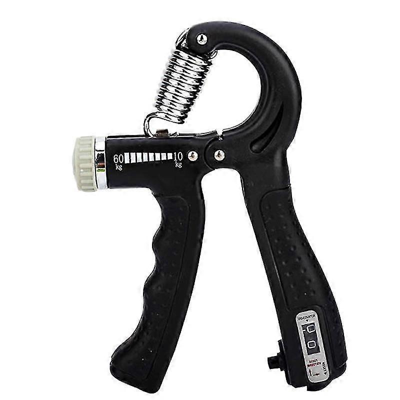 Hand Exercisers 5 60kg Adjustable Countable Hand Grip Strength Exercise Gripper Black