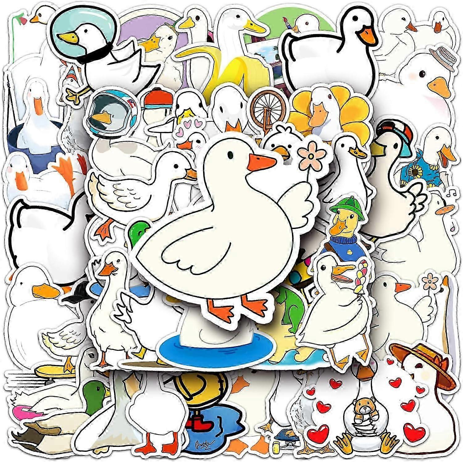 50pcs Duck Stickers, Funny Waterproof Ducks Graffiti Stickers For Diy Phone Laptop Skateboard Suitcase Water Bottle