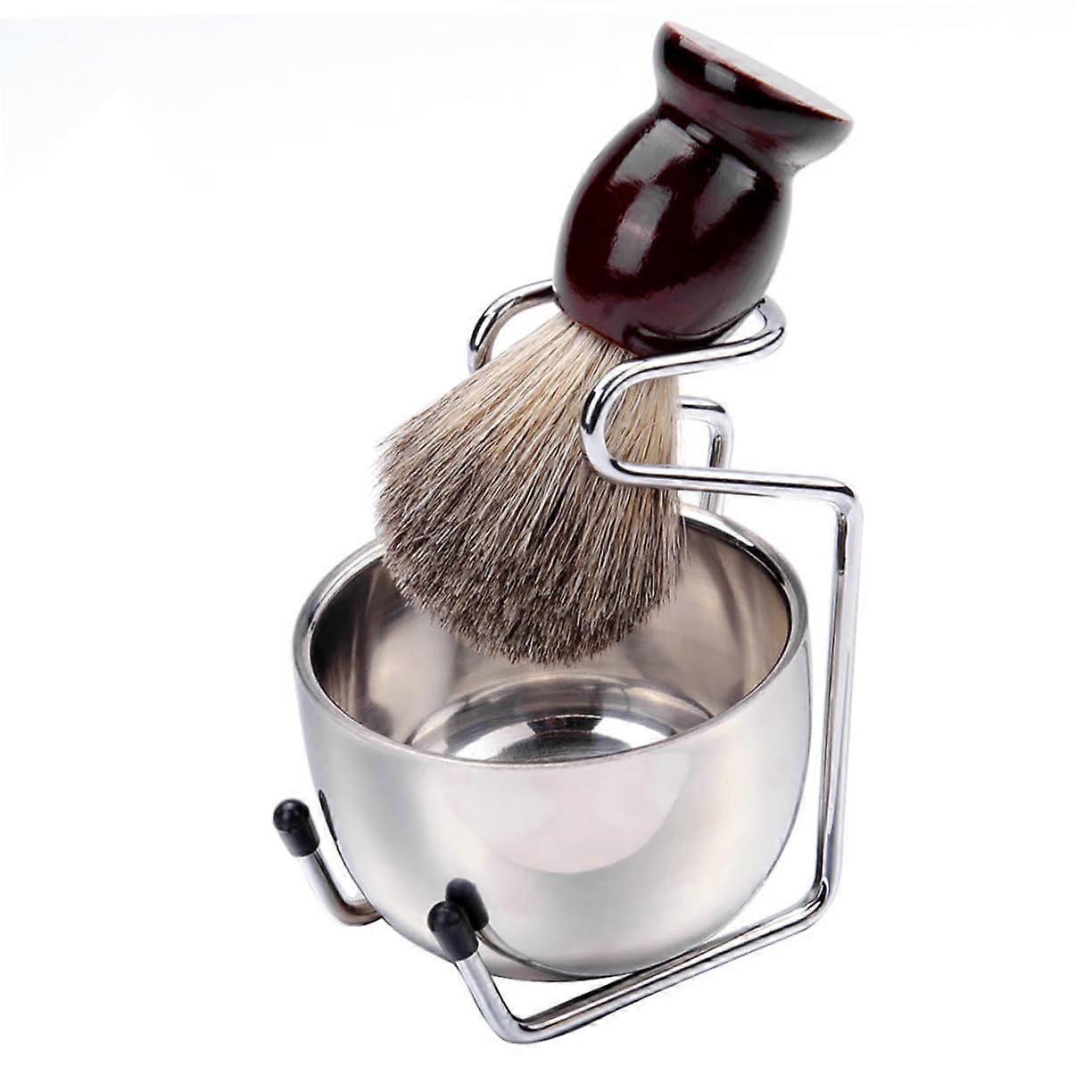 3piece beard care set with shaving bowl, brush, and soap dish, for men and barbershops