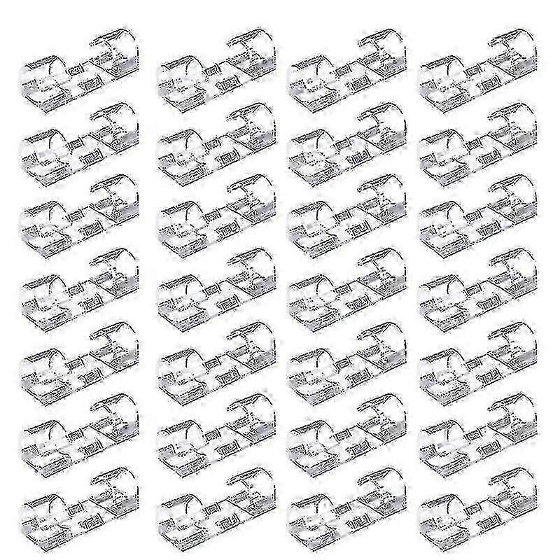 100pcs Cable Clips & Tidy Wire Holders with Strong Self-Adhesive Pads - Plastic Cord Management Solution for Home & Office