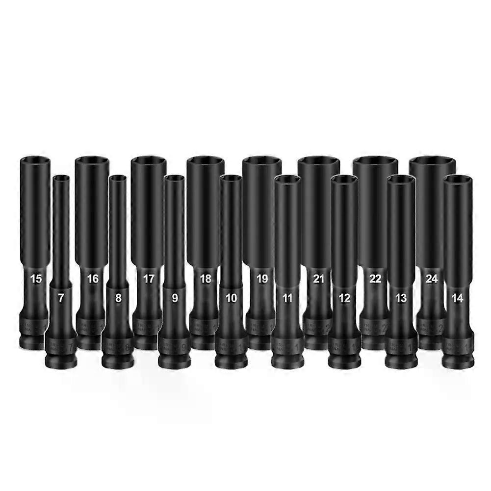 1/2 Drive Socket Impact Wrench Hex Socket Head 8-24mm Adapter Spanner Converter Nozzles Nut Driver Bit Set Hand Tools