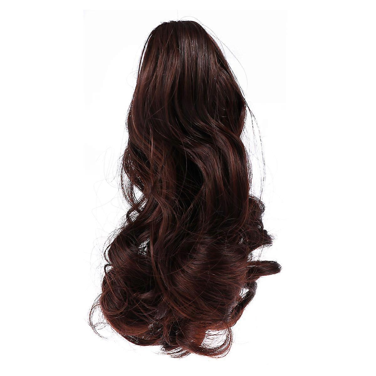 Brown Synthetic Ponytail Hair Extension for Decoration Clip in Claw Easy to inch