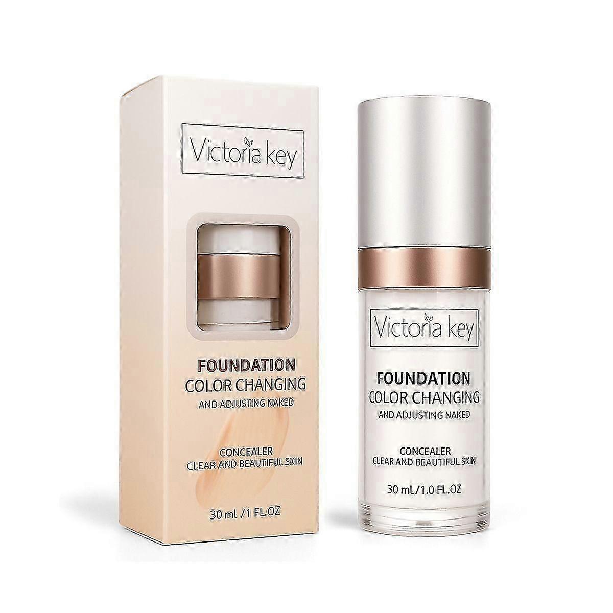 Foundation Colour Changing, Changing Foundation, Colour-Changing Foundation for Mature Skin, Creates Flawless and Delicate,for All Skin Types
