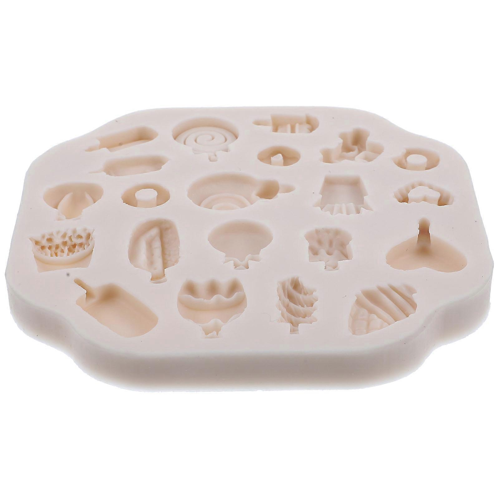 Candy Molds Mini Polymer Clay Mold Diy Art Crafts Compact Portable Light Grey Non-stick 1Set