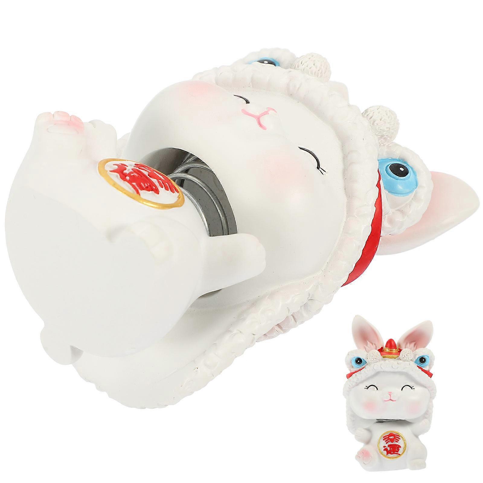 Car Dashboard Decor Mini Rabbit Figurine Delicate Shaking Head 8.5X5.3cm 1Pack