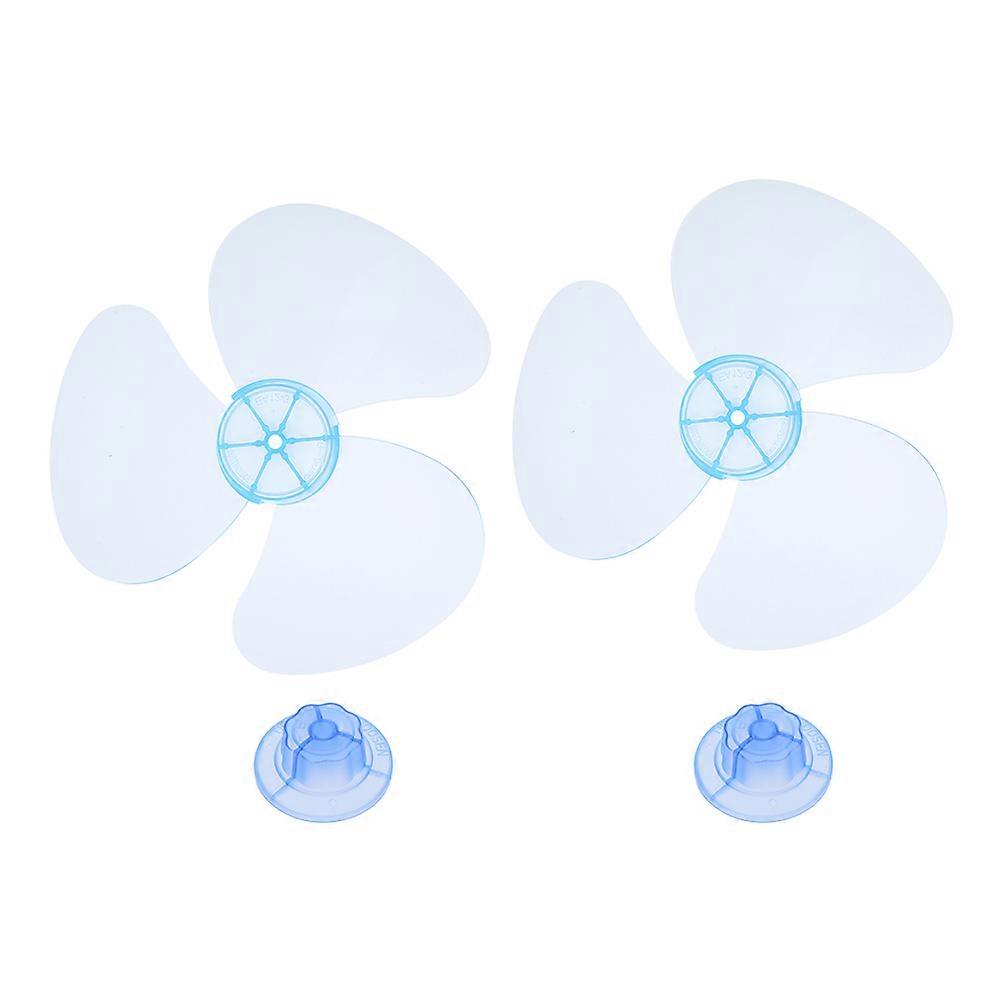 Powerful Airflow 12 Inch Fan Replacement 3 Leaves For Household Standing Pedestal Fan 2Pcs Sky-Blue