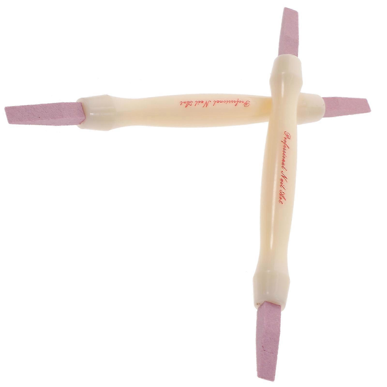 Pink Ceramic Nail Set with Durable Polishing and Grinding Sticks for Professional and Personal Use