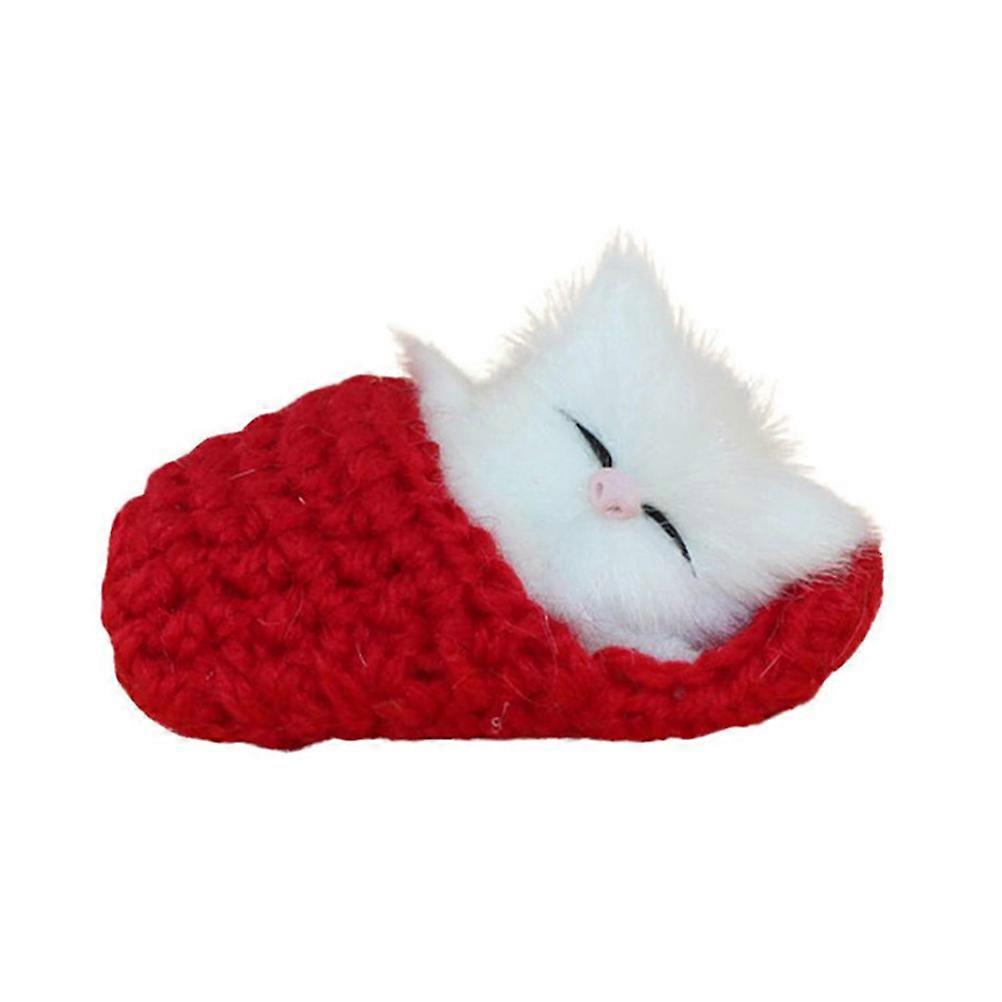 Simulation Cat Toy with Meows Sounds for Parties and Weddings Red Slipper 1Set