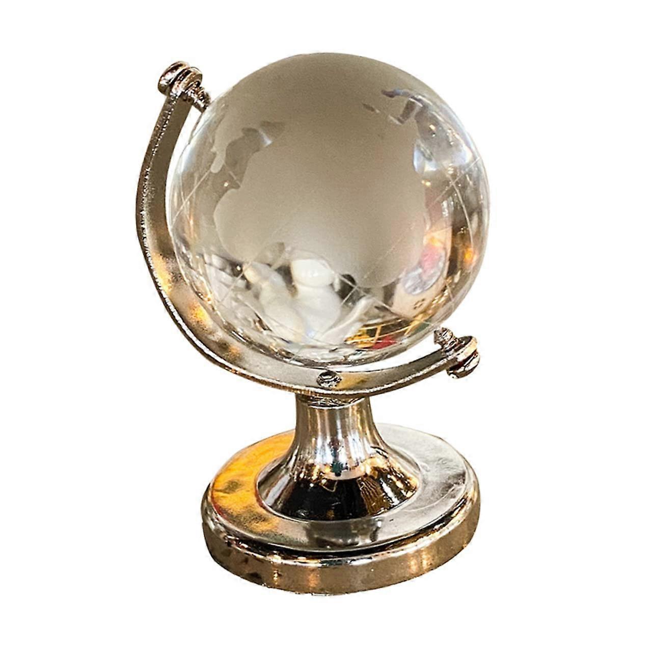 Globe Desktop Ornament, 1 Piece World Globe Decor for Home and Office, Chic Tabletop Prop