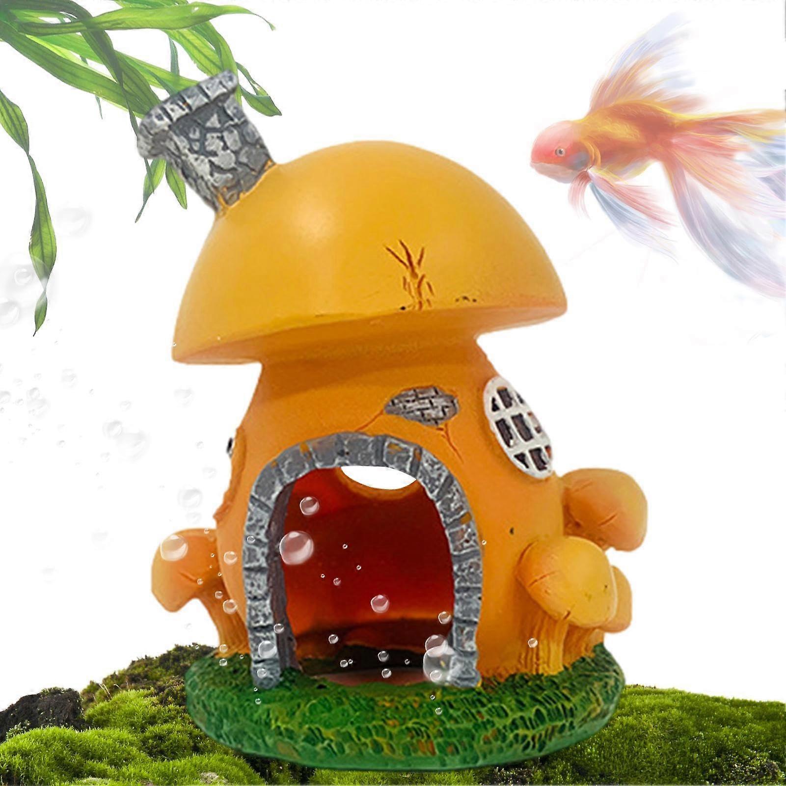 Mushroom Aquarium Decoration Floating Landscape Cave Natural Hidden Spawning Cave For Shrimp Betta Goldfish Reptiles
