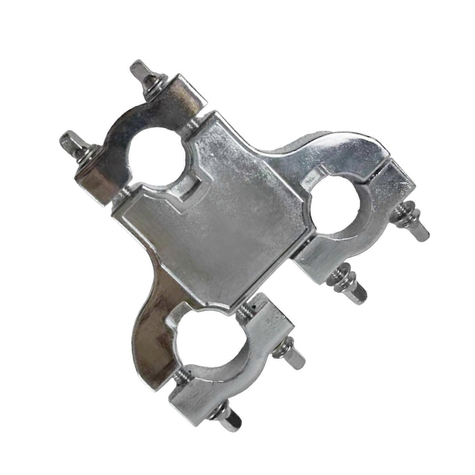 Drum Expansion Clip Drum Set Pipe Clamp Drum Accessory Drum Clamp Connector Three Hole Drum Seats Connector Metal Clamp Multicolor