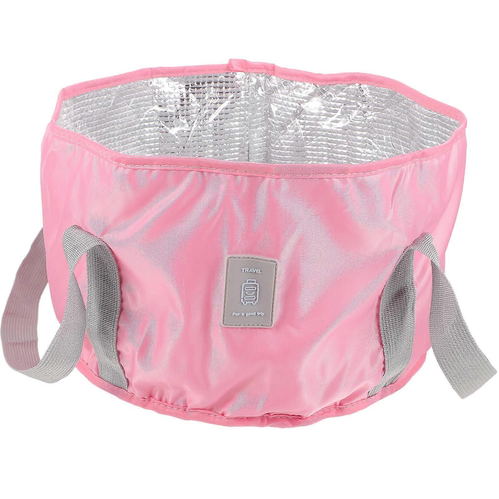 Multi-Functional Storage Bucket Foldable Soaking Camping Outdoor Portable Pink 30x30cm 1Pcs