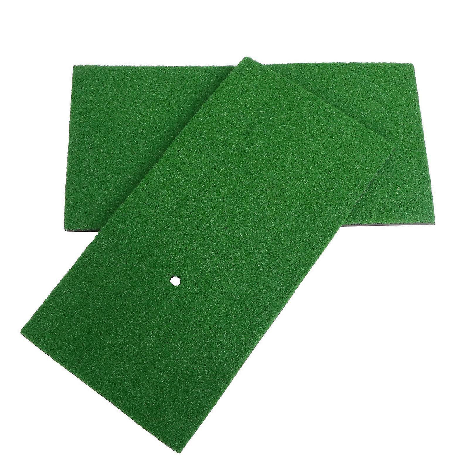 Golf Practice Mats Portable Durable Indoor Use Green 60x30cm 2Pack